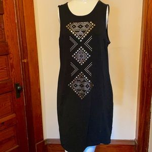 Embellished knit dress